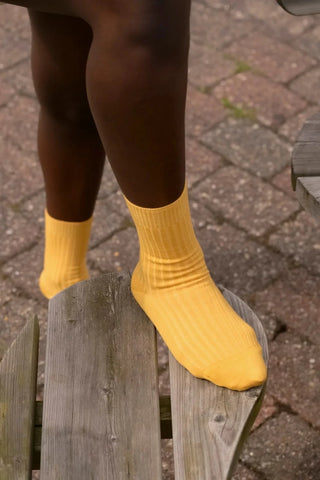 Rib Ankle Socks - Dacty Yellow