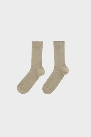 Rib Ankle Socks - Furo Beige