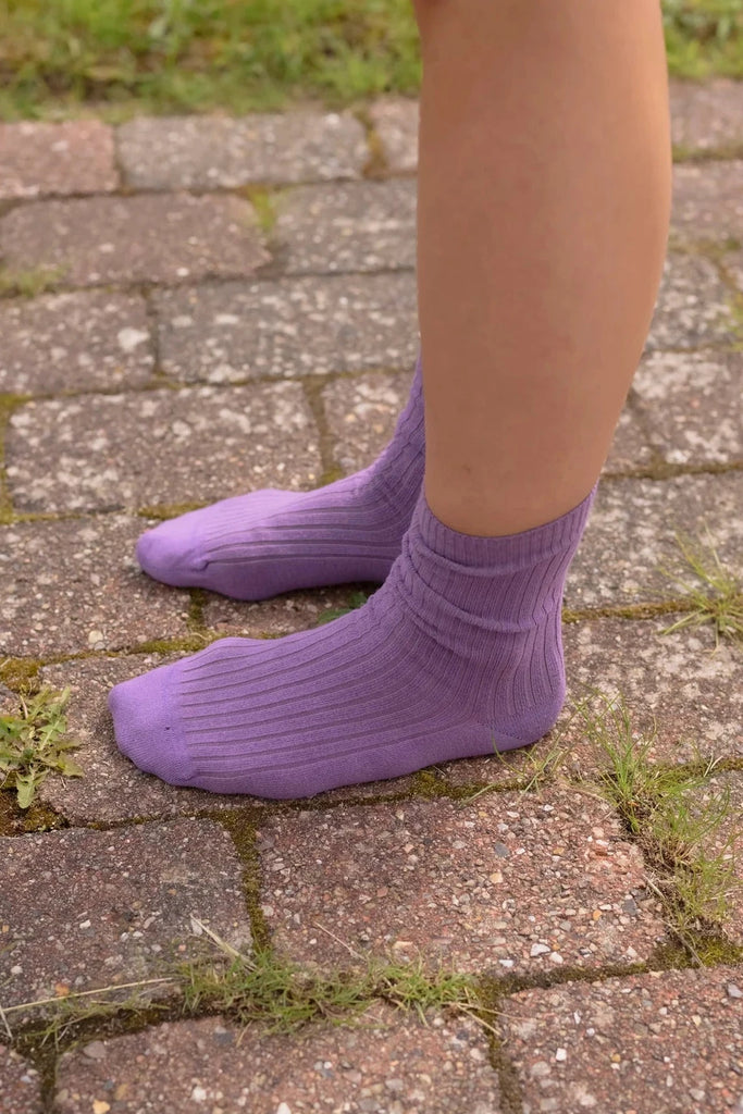 Rib Ankle Socks - Poa Purple