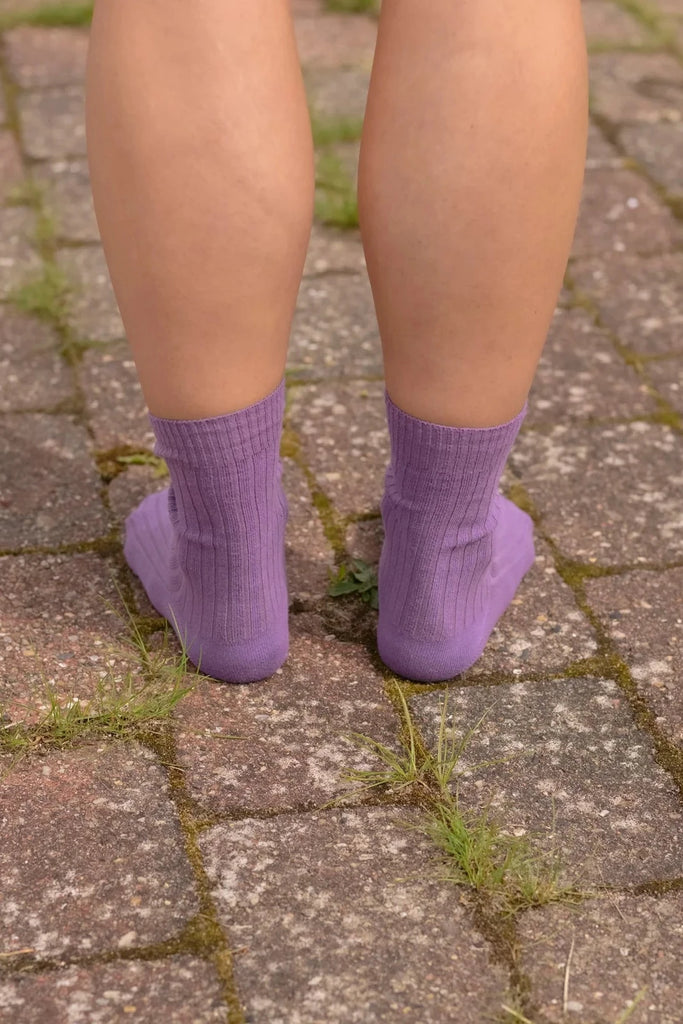 Rib Ankle Socks - Poa Purple