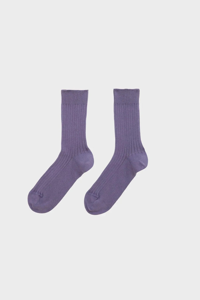 Rib Ankle Socks - Poa Purple