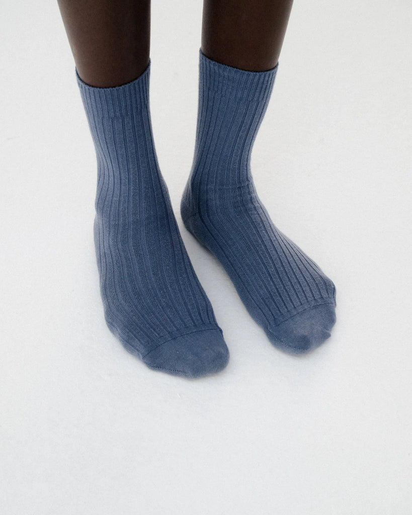 Rib Ankle Socks - Fiba Blue