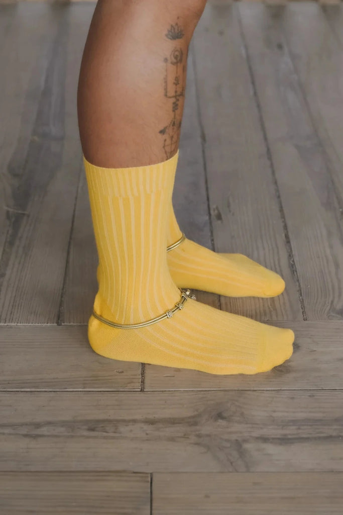 Rib Ankle Socks - Ecto Yellow