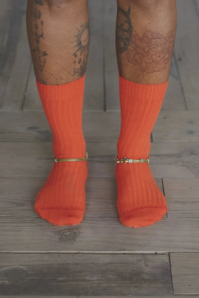 Rib Ankle Socks - Scopa Red
