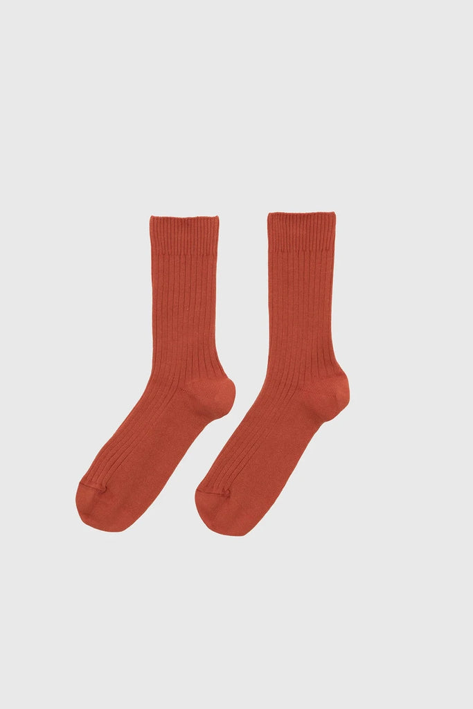 Rib Ankle Socks - Scopa Red