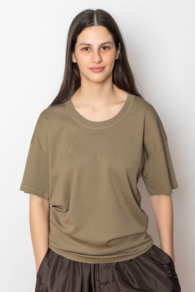 Rib T-Shirt - Green Beige