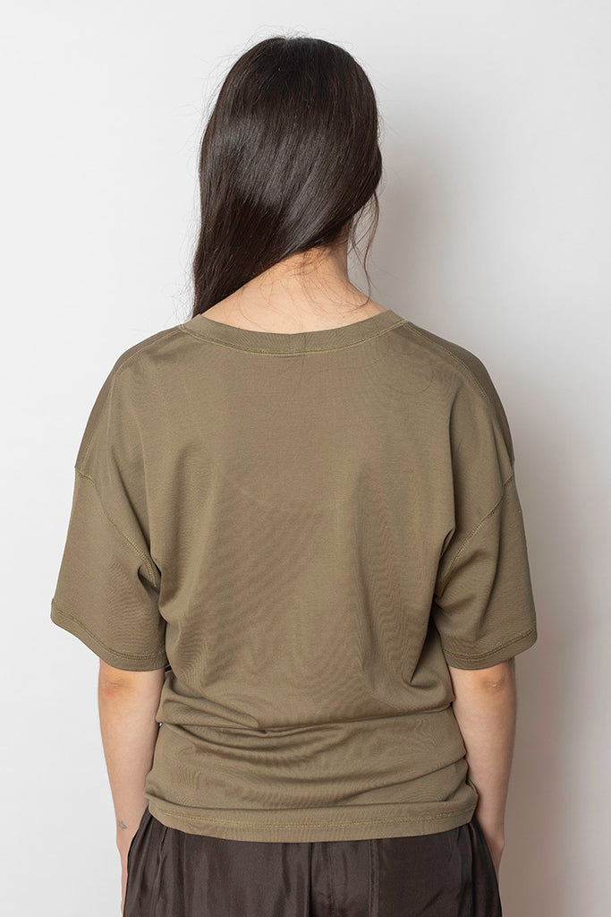 Rib T-Shirt - Green Beige