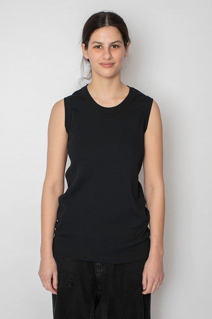 Rib Tank Top - Off Black