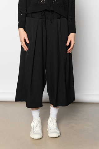 Rib Waist Pants - Black