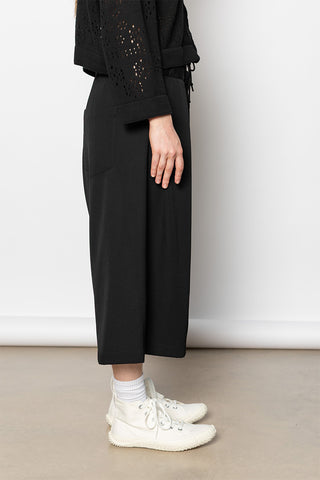 Rib Waist Pants - Black
