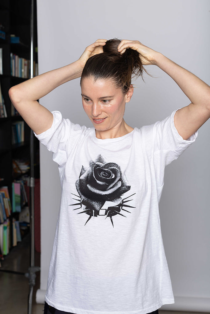 Rose Print T-Shirt - White