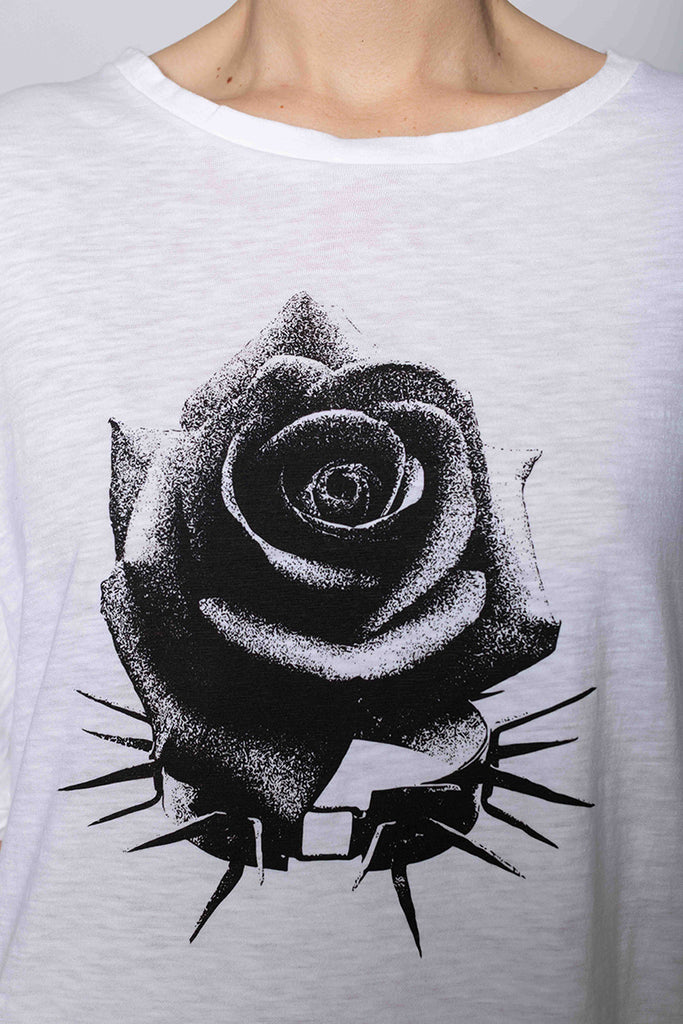 Rose Print T-Shirt - White