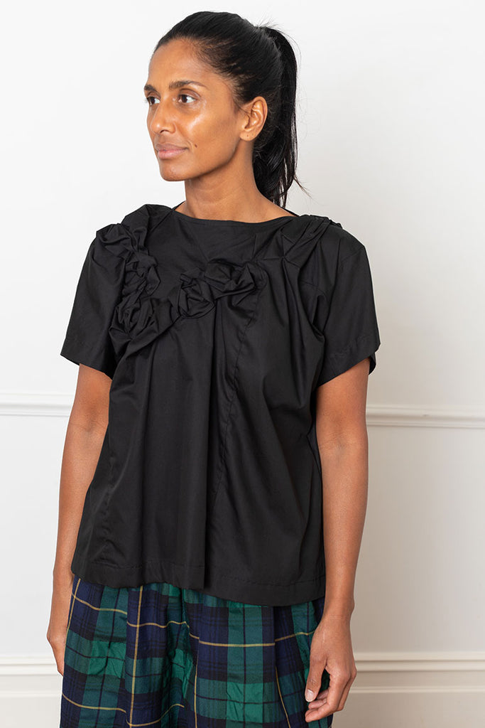 Rosette Blouse - Black