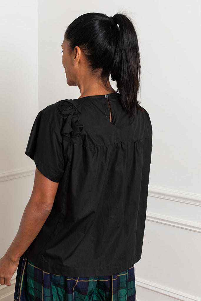 Rosette Blouse - Black