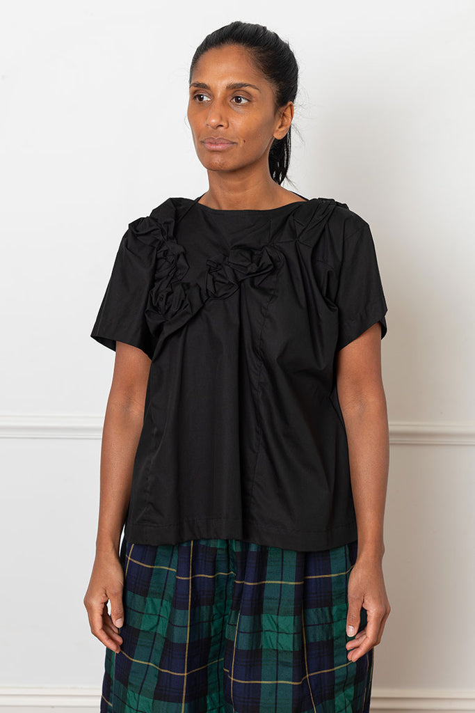 Rosette Blouse - Black