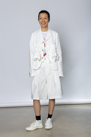 Pleated Shorts - White