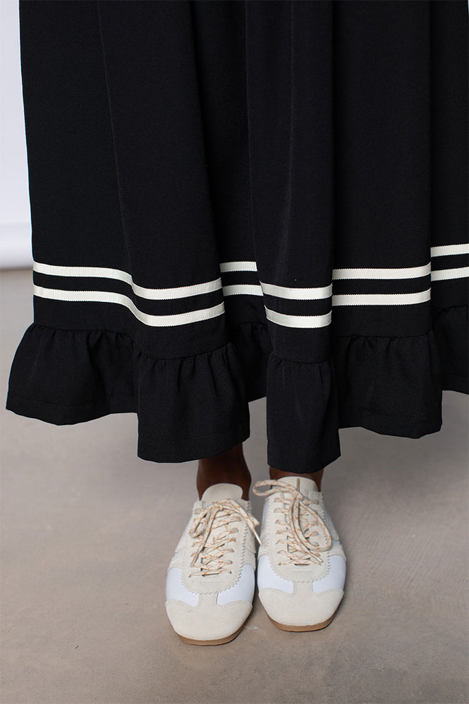 Ruffled Hem Skirt - Black