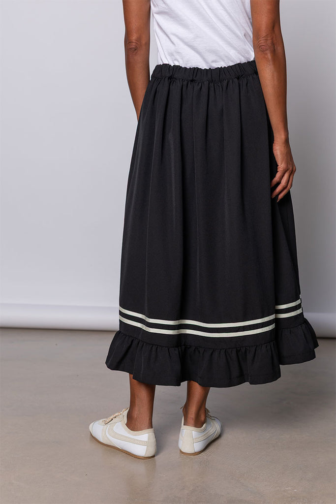 Ruffled Hem Skirt - Black