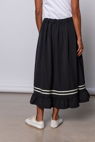 Ruffled Hem Skirt - Black