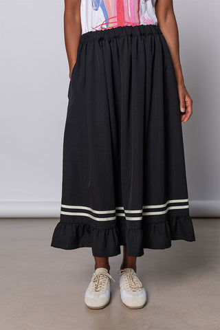 Ruffled Hem Skirt - Black