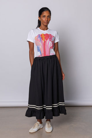 Ruffled Hem Skirt - Black