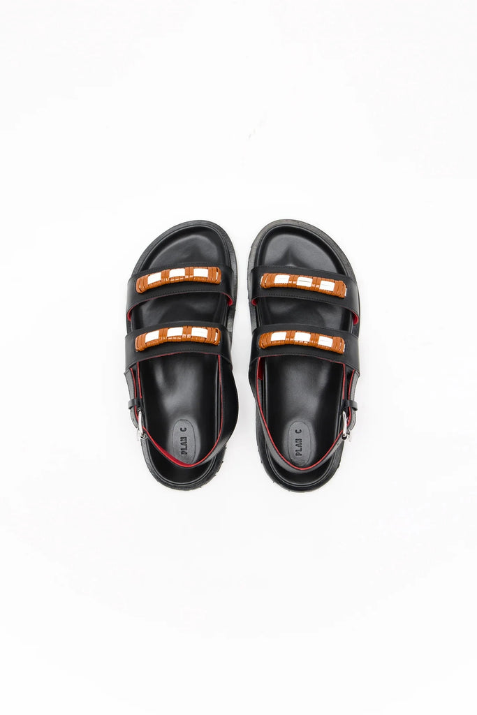 Leather Fussbett Sandal - Black