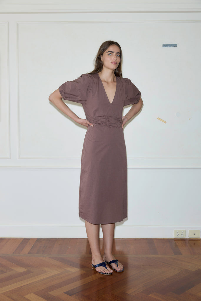 Pinched Dress - Cedar