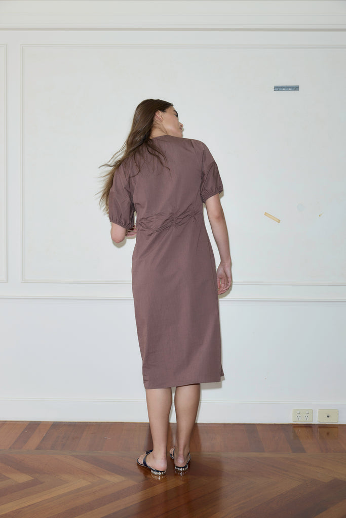 Pinched Dress - Cedar