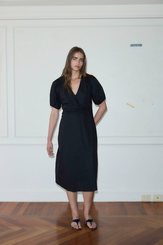 Pinched Dress - Black