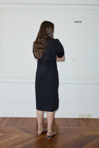 Pinched Dress - Black