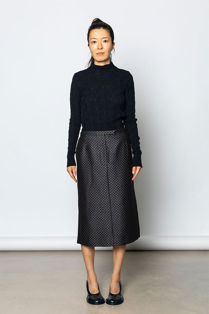 Sandora Jacquard Skirt - Navy