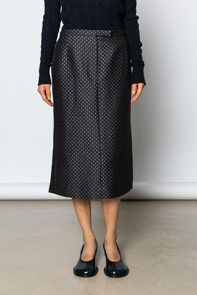 Sandora Jacquard Skirt - Navy