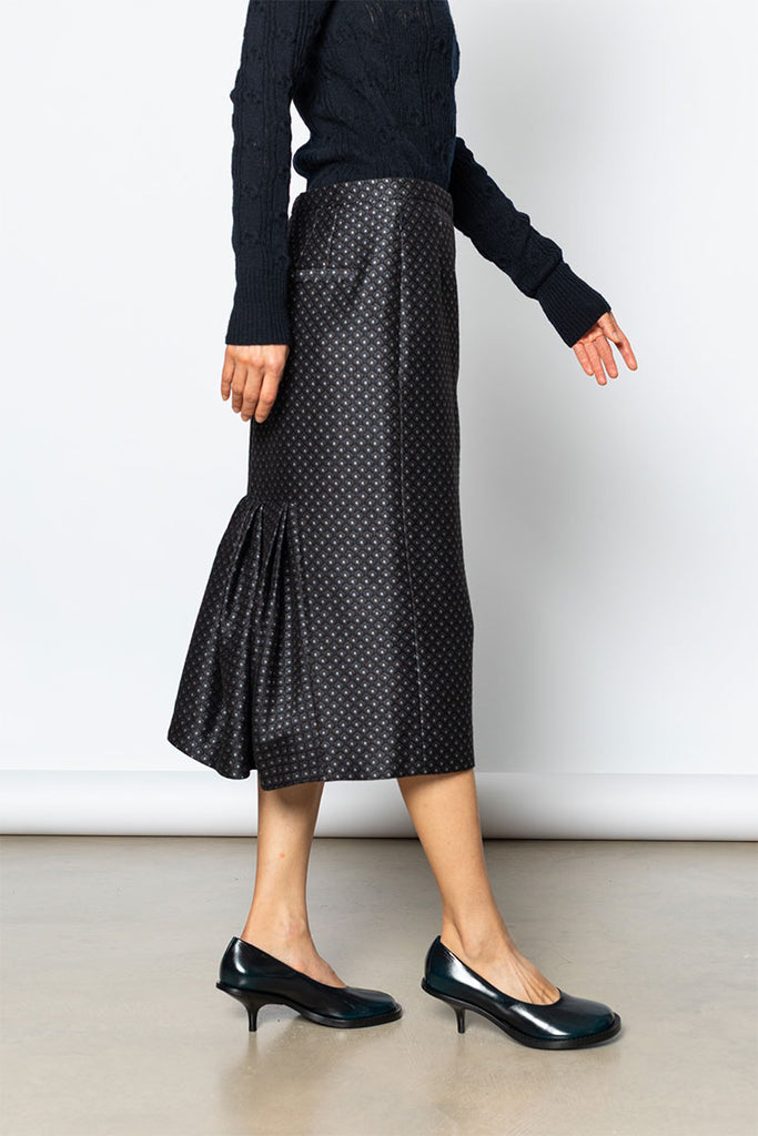 Sandora Jacquard Skirt - Navy