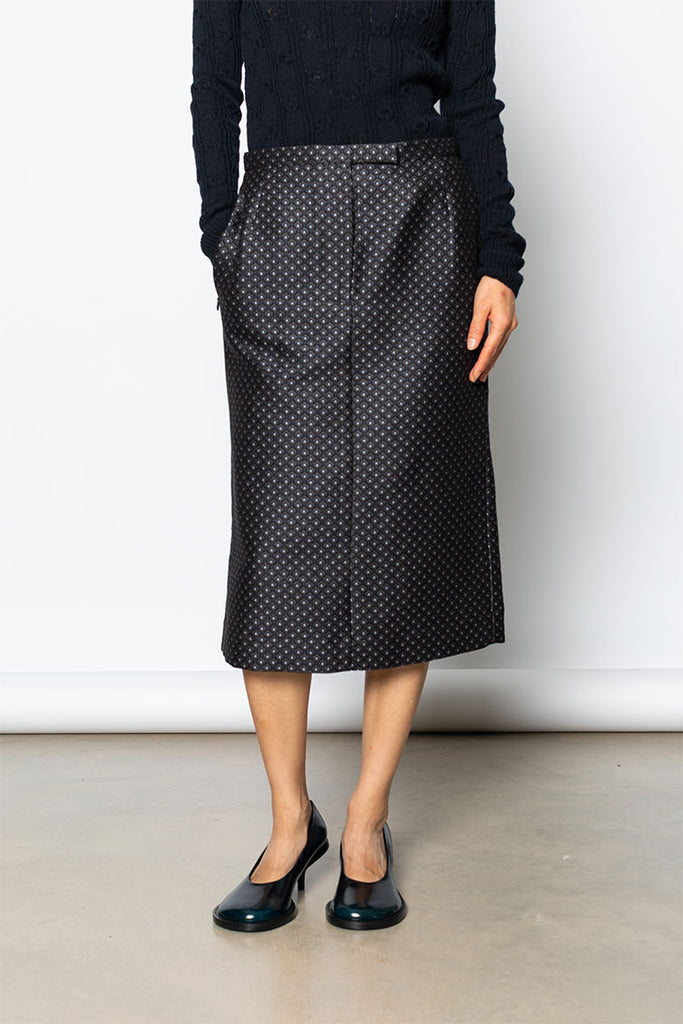 Sandora Jacquard Skirt - Navy
