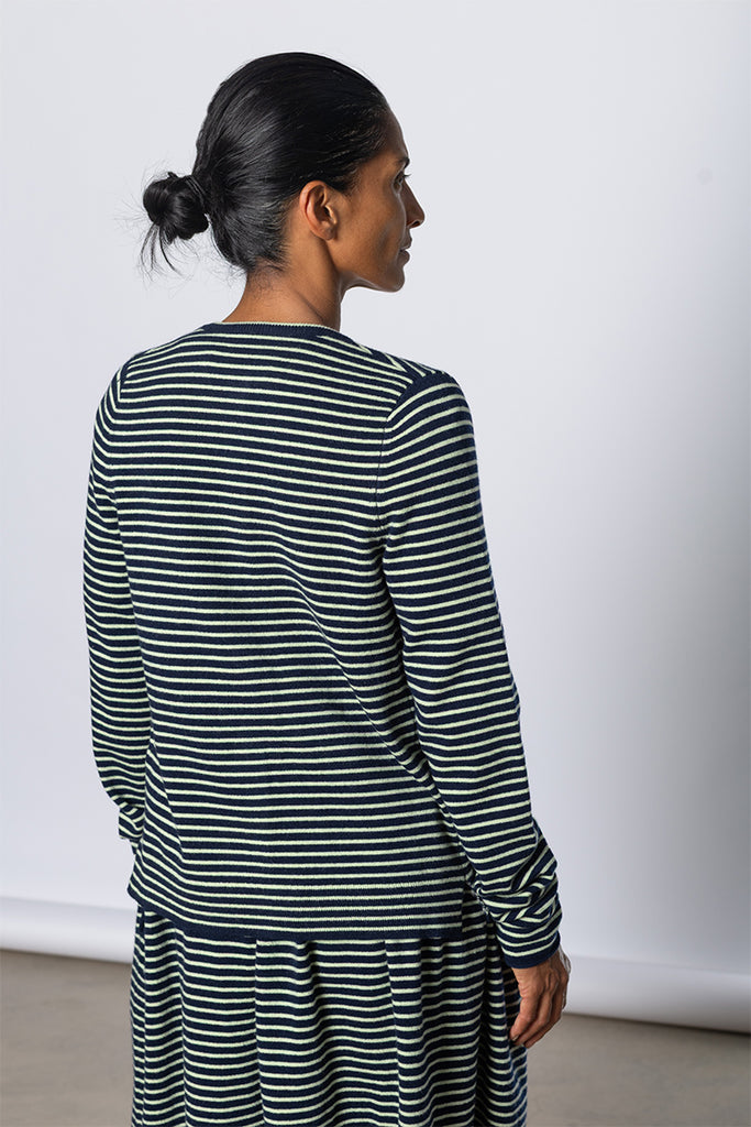 Sandy Cardigan - Navy Stripe