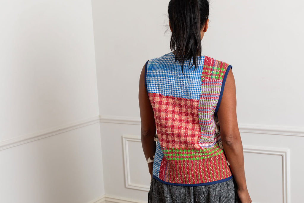 Sashiko Stitched Vest - Multi