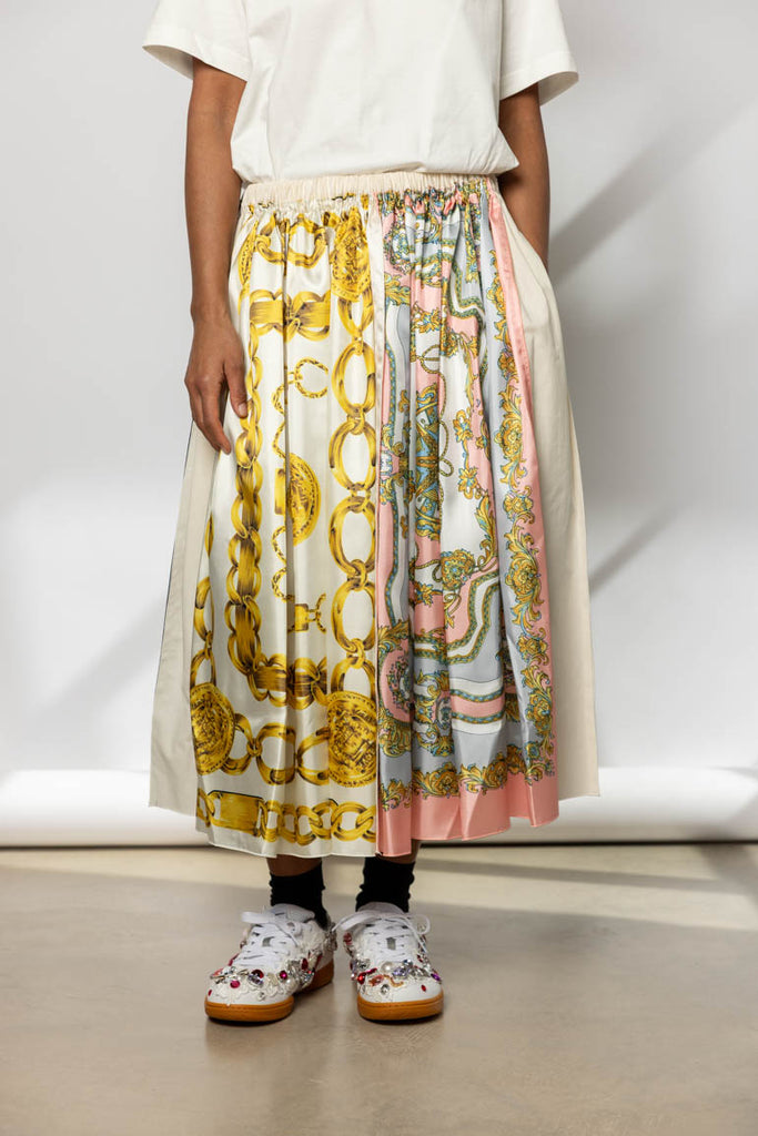 Scarf Printed Skirt - Pink