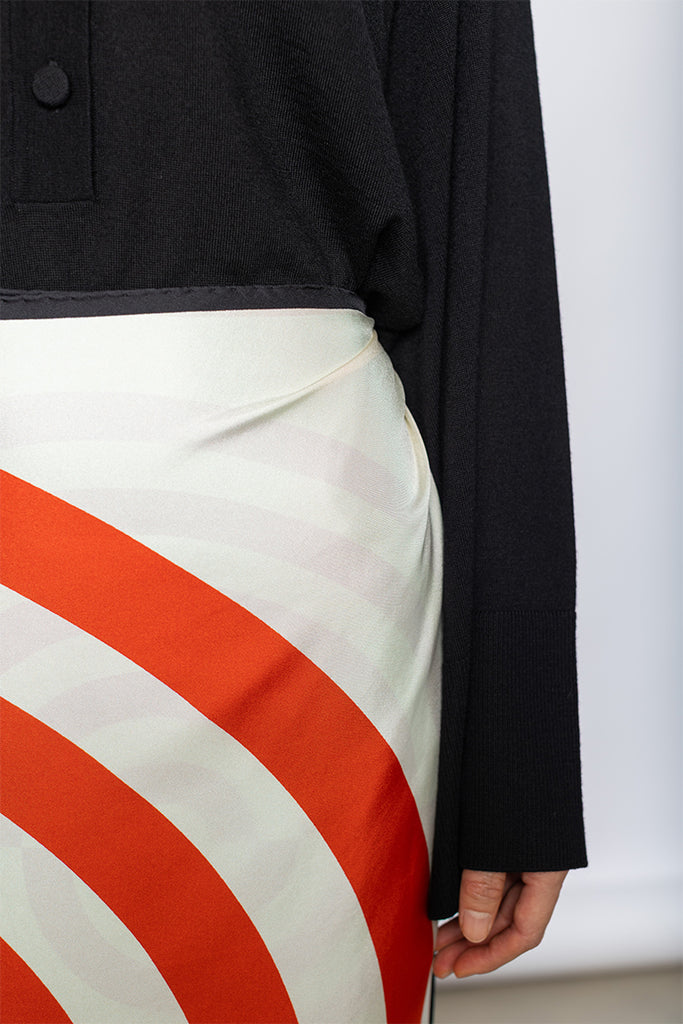 Scarfy Long Wrap Skirt - Orange/Pink/Green