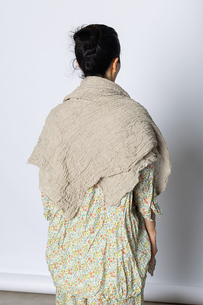 Scialle Shawl Lavato - Greggio/Raw