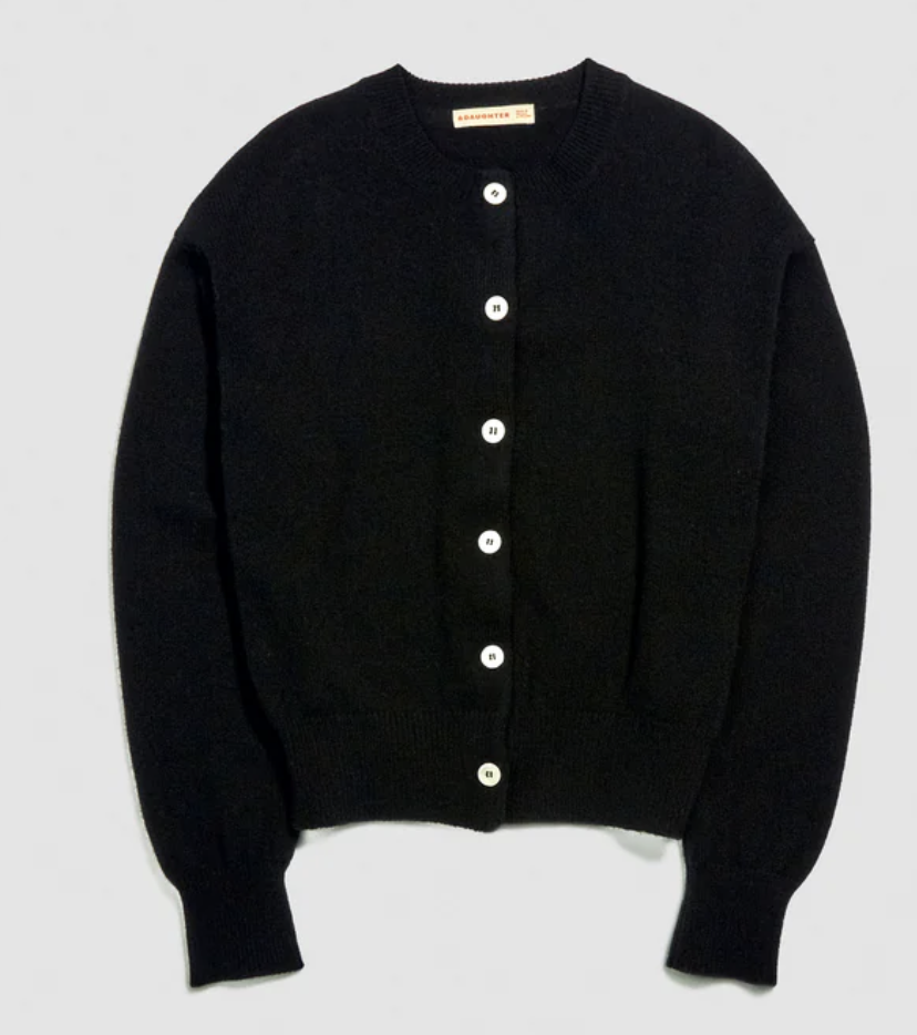 Ada Crewneck Cardigan - Black