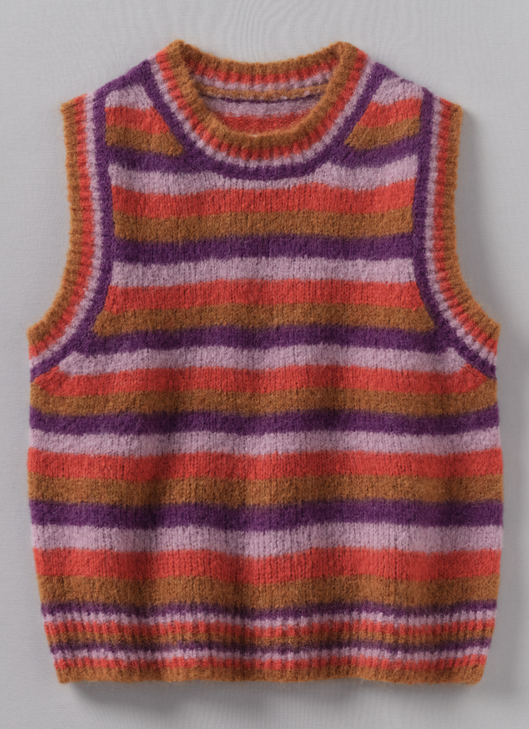 Brushed Alpaca Blend Striped Tank - Amethyst Multi