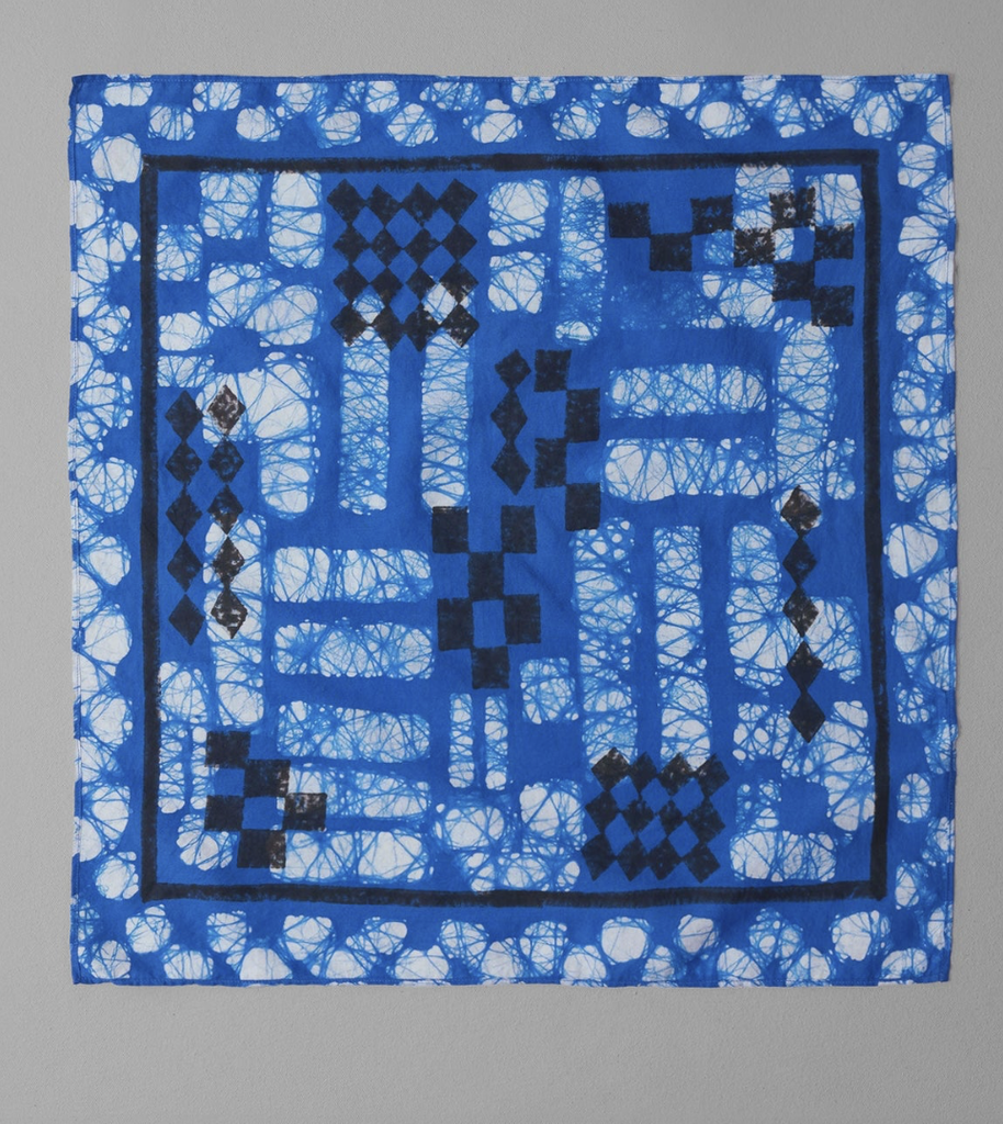 Block Print Batik Bandana - Azurite Blue