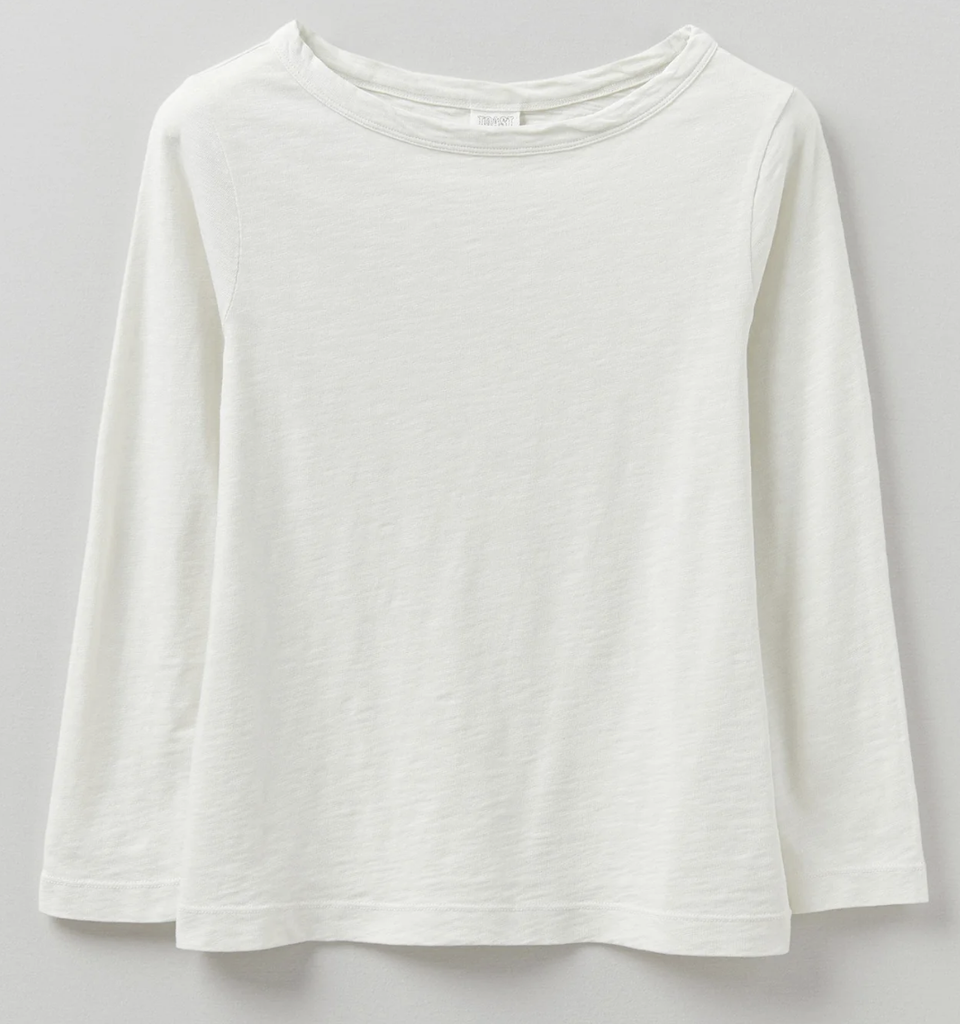 Lia Garment Dyed Boat Neck Tee - Chalk