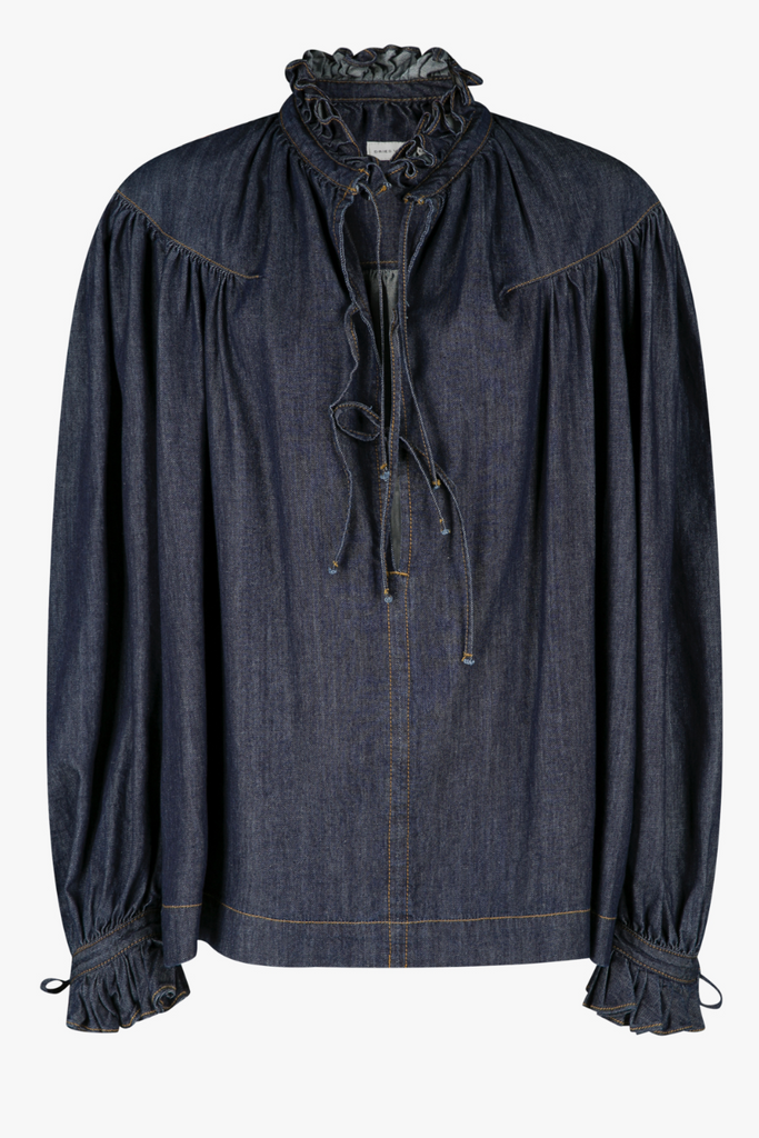 Catya Ruffled Denim Shirt