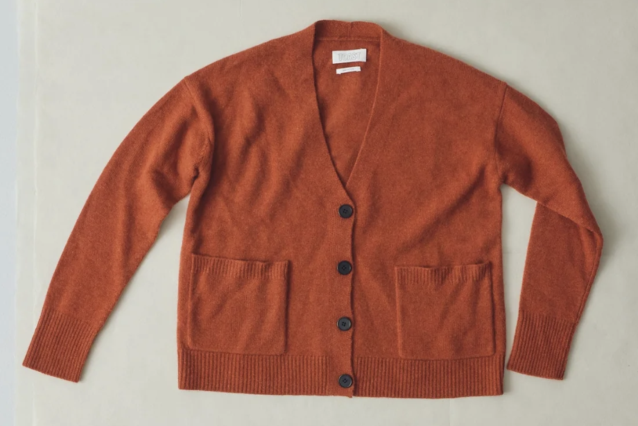 Ffion Wool Cashmere Boxy Cardigan - Terracotta