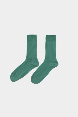 Rib Ankle Socks - Orbit Green