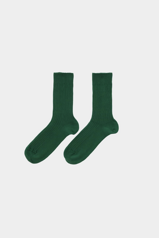 Rib Ankle Socks - Calla Green