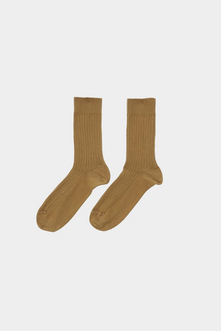 Rib Ankle Socks - Silva Brown