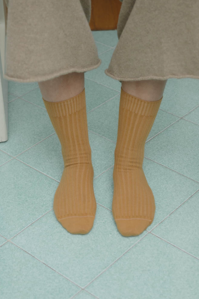 Rib Ankle Socks - Silva Brown