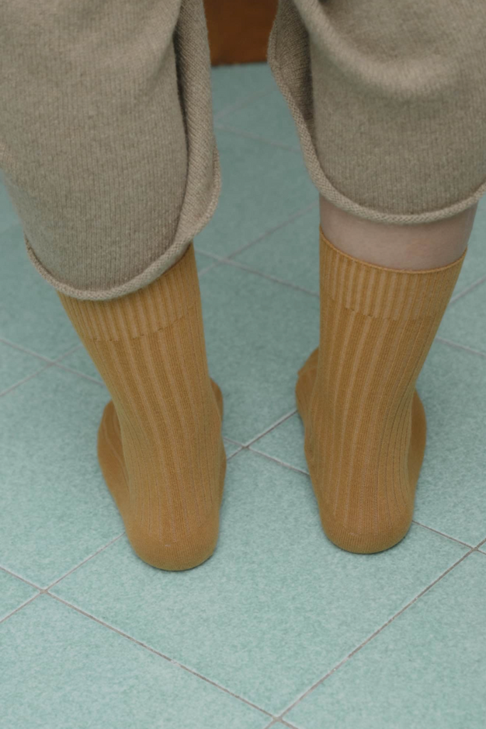 Rib Ankle Socks - Silva Brown